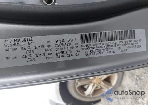 2017 Dodge Journey Crossroad Plus z USA, uszkodzony, nr VIN 3C4PDCGG9HT708656